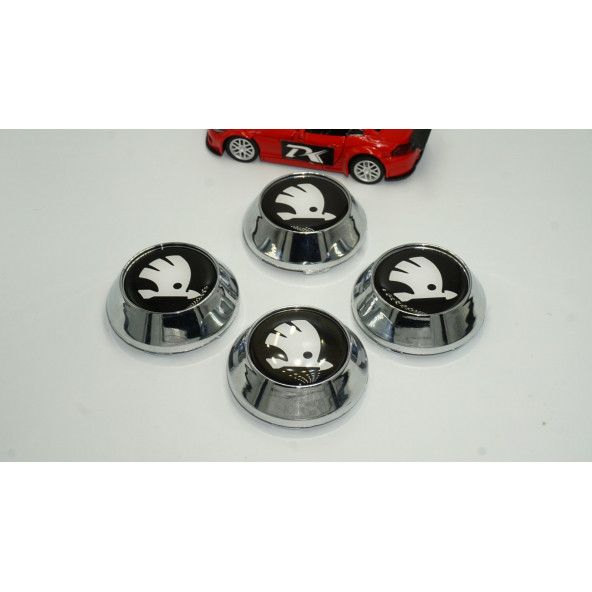 Skoda Logo Konik Jant Göbek Kapağı Seti 65mm - 2