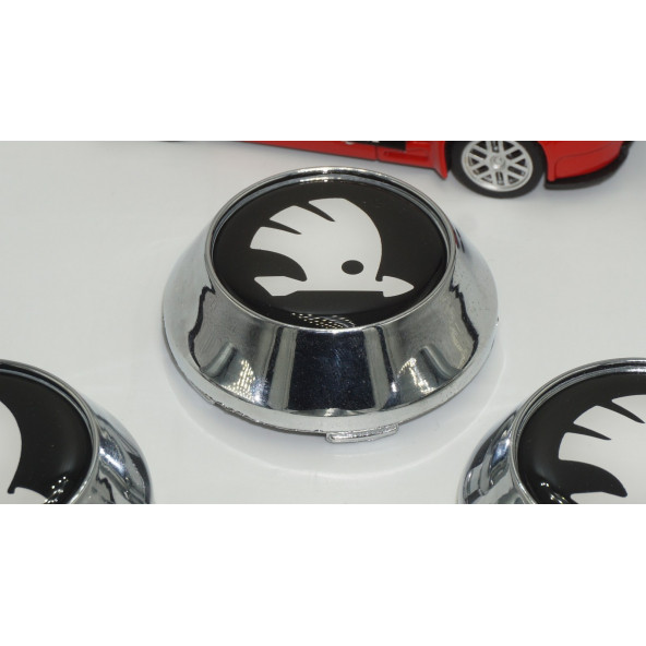Skoda Logo Konik Jant Göbek Kapağı Seti 65mm - 3