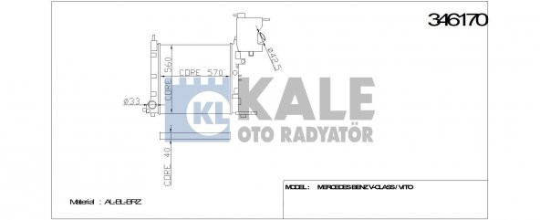 Kale-346170 Su Radyatörü Mercedes Benz (V-Class) 638/2 V200-280, 514675745 - 1