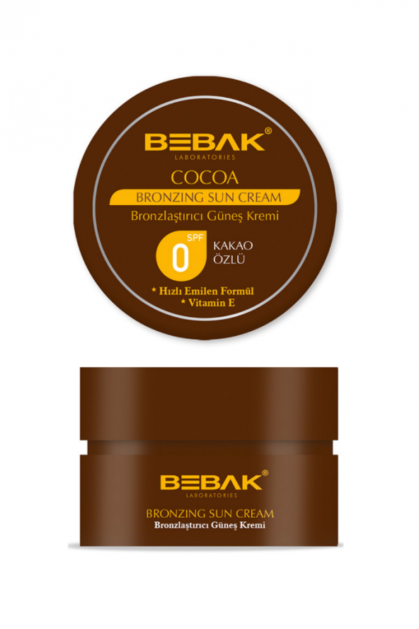 Bebak Kakao Özlü Bronzlaştırıcı Güneş Kremi 100 Ml 0 Spf 3 Adet