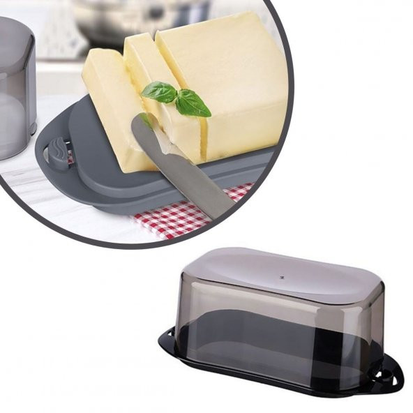 Kilitli Plastik Kapaklı Kahvaltılık Tereyağlık Peynirlik Erzak Saklama Kabı Ap-9428 (579)