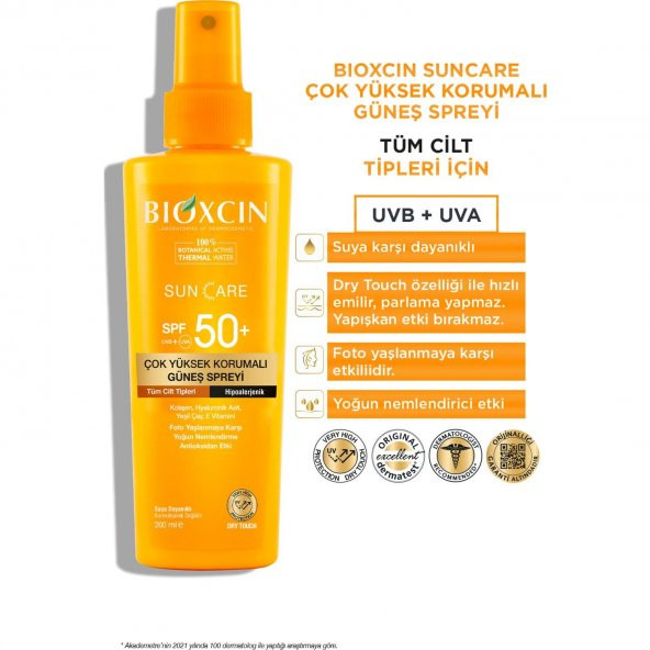Bioxcin Sun Care Çok Yüksek Korumalı Güneş Spreyi Spf 50+