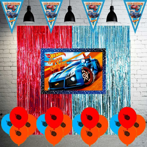 Hotwheels Doğum Günü Parti Malzemeleri Süsleri Seti