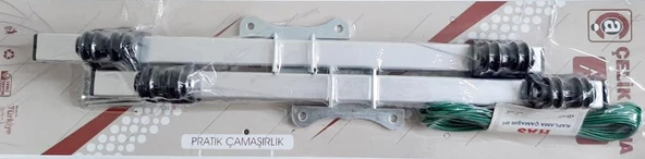 Orta Askılı Balkon içi Makaralı Sabit Çamaşır Askısı Paslanmaz Alüminyum Makaralı İP HEDİYELİ-Acore - 4
