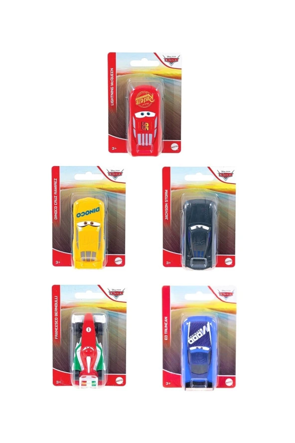 5li Set Orjinal Lisanslı Mattel Disney Arabalar Şimşek Mcqueen 5li Orijinal Oyuncak Araba Seti