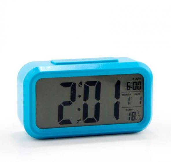 h Işık Sensörlü Termometreli Alarmlı Dijital Masa Saati Higrometre