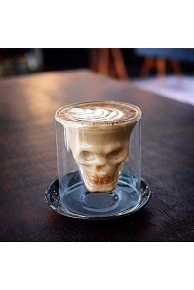 RELATOS h 75 ml Kuru Kafa Cam Bardak -Likör Shot - İçecek Bardağı -Crystal Head - 5