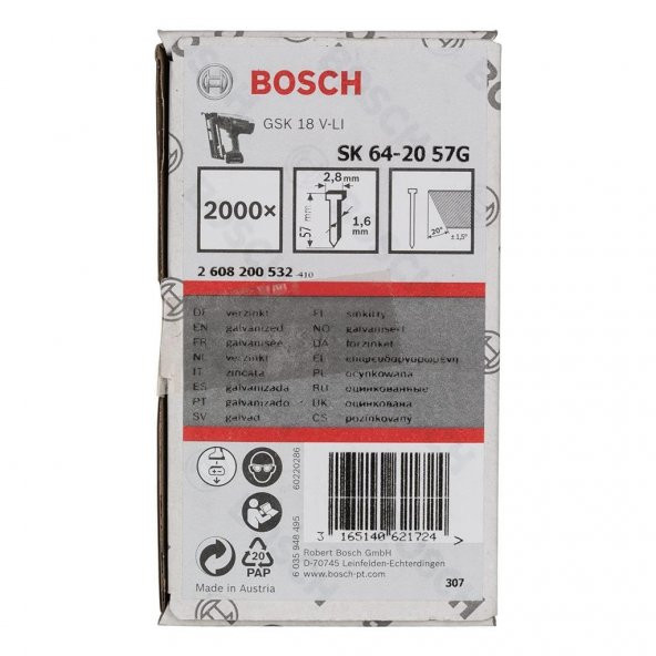 Bosch Gnh 18v-64 m Uyumlu Başsız Çivi 63mm 2000 Adet 2608200533