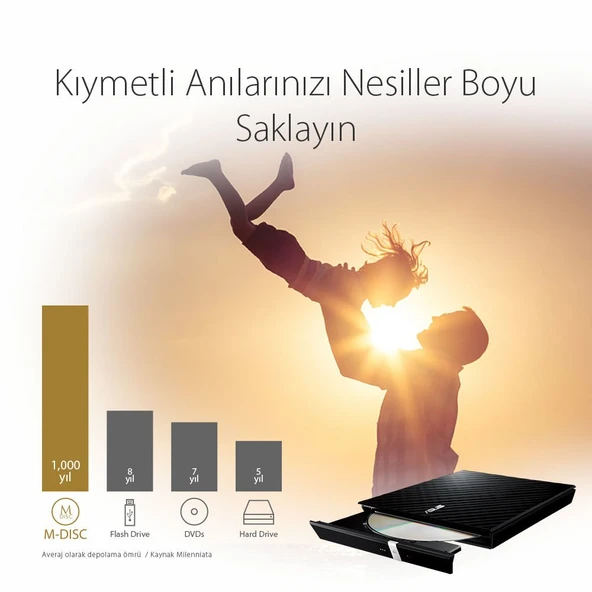 ASUS DVD SDRW-08D2S-U LITE SLIM USB 2.0 SİYAH - 4