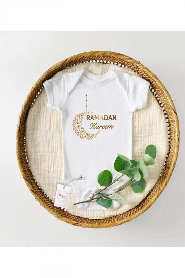 Ramadan Kareem Özel Tasarım Bebek Zıbın Pamuklu Çıtçıtlı Body