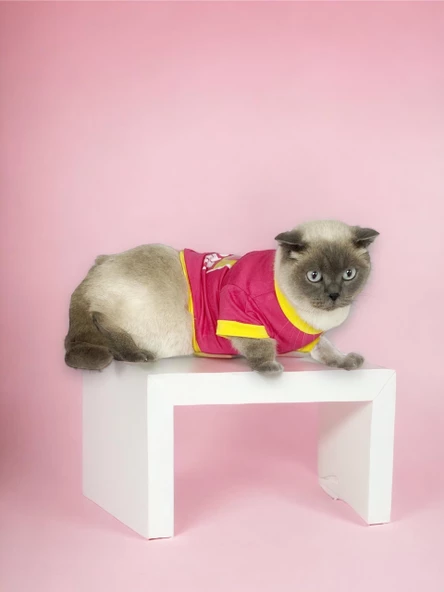 Annelere Hediye, Hediye Paketli, I Love Mom Pink, Oval Yaka Tişört Kedi Kıyafeti,Elbisesi Anneler Günü, Anne - Resim 6