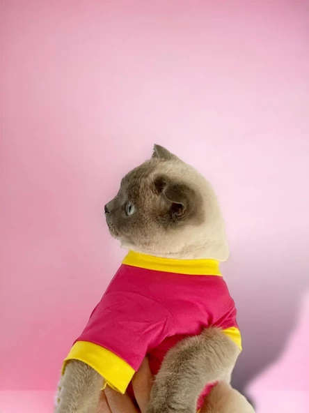 Annelere Hediye, Hediye Paketli, I Love Mom Pink, Oval Yaka Tişört Kedi Kıyafeti,Elbisesi Anneler Günü, Anne - Resim 7