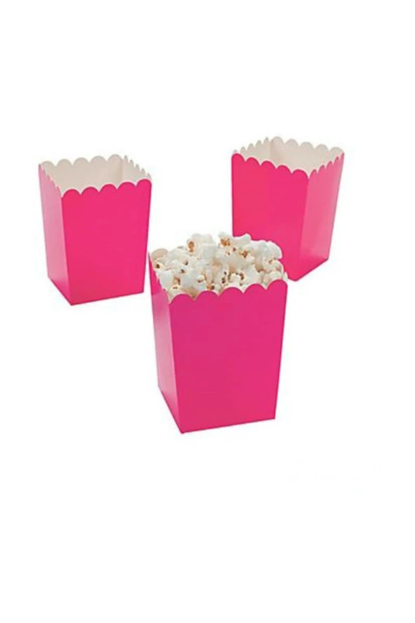 Popcorn (mısır Kutusu) Düz Fuşya 10 lu