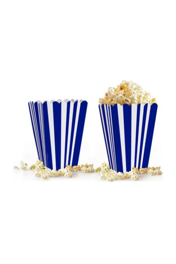 Popcorn (mısır Kutusu) Lacivert Çizgili 10 lu