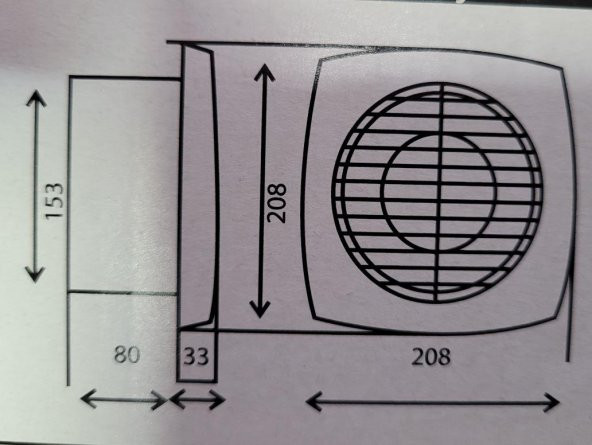 Nisa 150 Plastik WC Banyo Fanı - 3