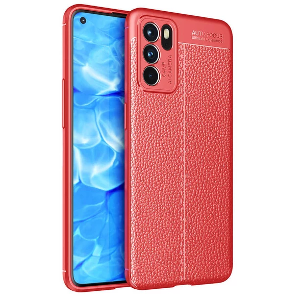 Oppo Reno 6 4G Kılıf Zore Niss Deri Desenli Silikon Kılıf