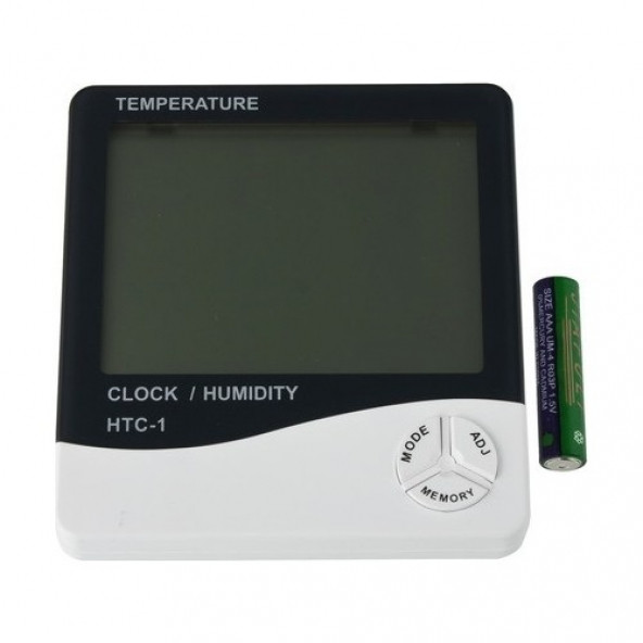 HTC-1 Masa Termometre Dijital Nem Ölçer Sıcaklık Isı Alarm Pil Hediyeli A33 - 2