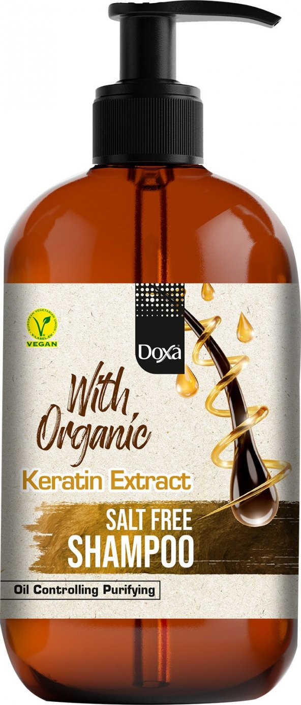Tuzsuz & Vegan Organik Yağlı Şampuan – Keratin Özlü 900 ml