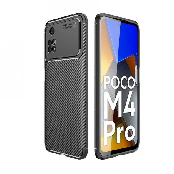 Xiaomi Poco M4 Pro 4G Kılıf Zore Negro Karbon Tasarım Silikon Kılıf