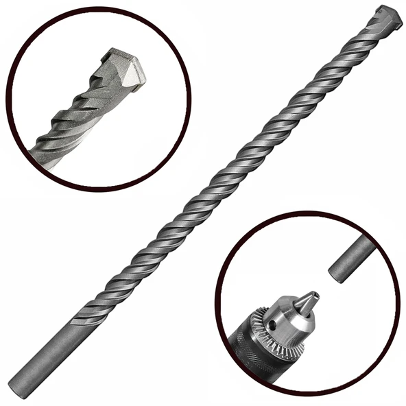 Uzun Boy Beton Duvar Delici Elmas Matkap Ucu 16x570 (57cm Boy)