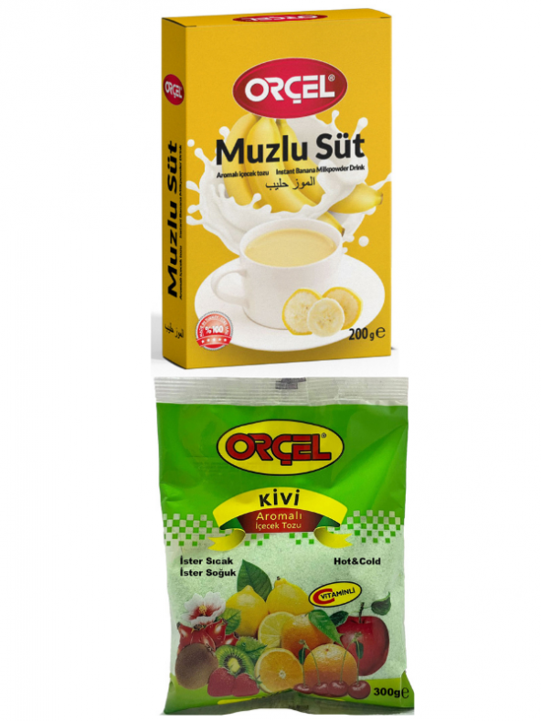 Orçel MuzluSüt 200gr. + Kivi Aromalı İçecek Tozu 300gr. Oralet Çay