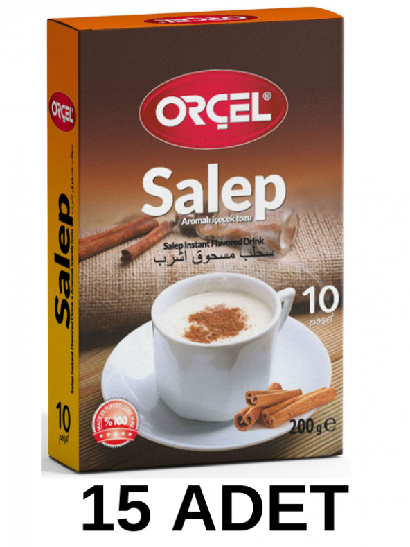 Orçel Salep (Sahlep 10 fincan tek içimlik Tarçınlı) 15 x 200gr.