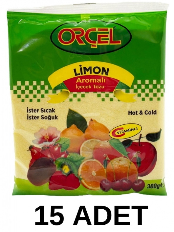 Orçel Limon Aromalı İçecek Tozu Oralet Çay 300gr.x 15 Adet