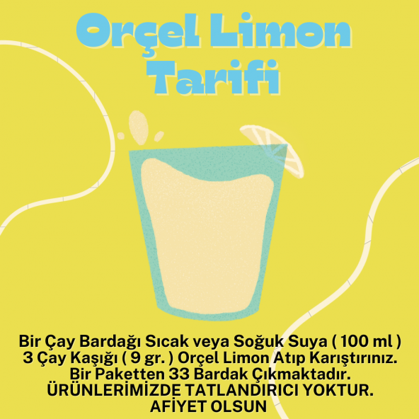 Orçel Limon Aromalı İçecek Tozu Oralet Çay 300gr.x 6 Adet - 2