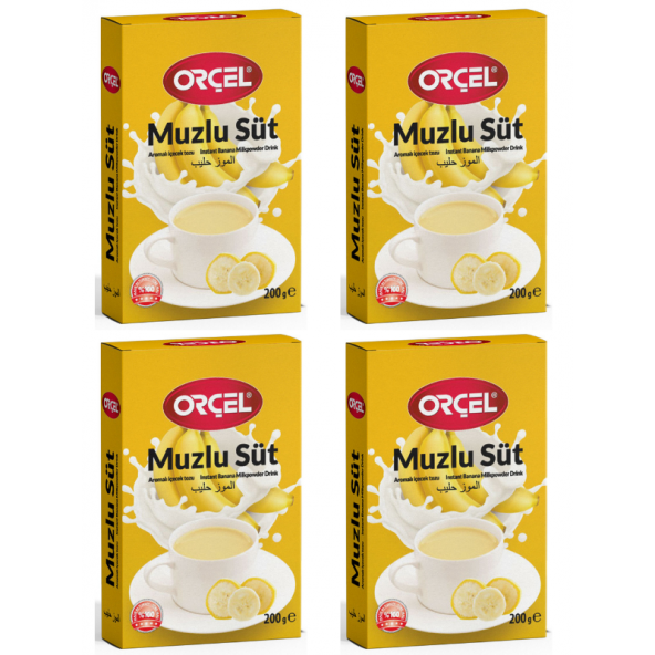 Orçel Muzlu Süt Aromalı İçecek Tozu Oralet Çay 4 x 200gr.