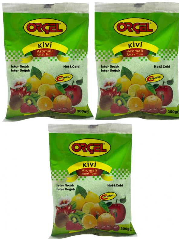 Orçel Kivi Aromalı İçecek Tozu Oralet Çay 300gr.x 3 Adet