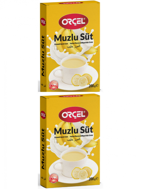 Orçel Muzlu Süt Aromalı İçecek Tozu Oralet Çay 2 x 200gr.