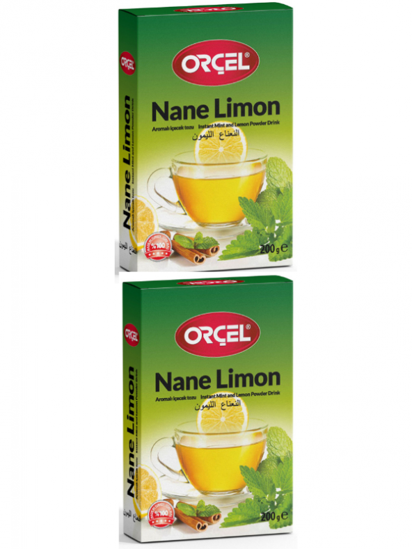 Orçel Nane Limon (Mentöllü) Aromalı İçecek Tozu Oralet Çay 2 x 200gr.