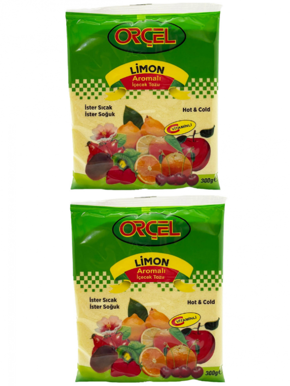 Orçel Limon Aromalı İçecek Tozu Oralet Çay 300gr.x 2 Adet