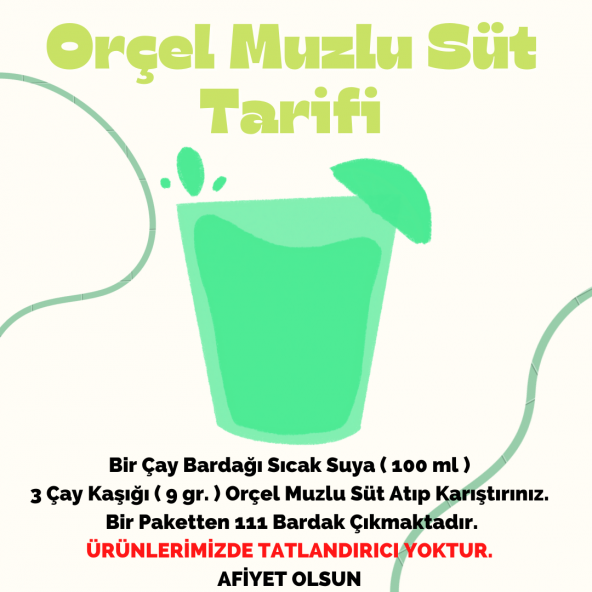 Orçel Muzlu Süt Aromalı İçecek Tozu Oralet Çay 1 Kg. - 2