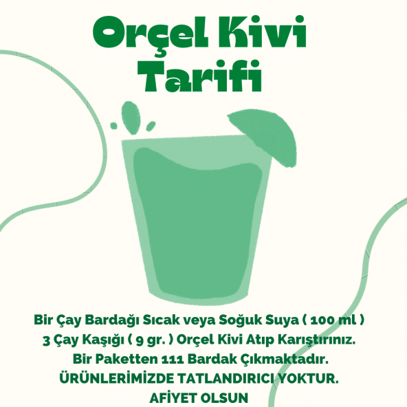Orçel Kivi Aromalı İçecek Tozu Oralet Çay 1 Kg. - 2