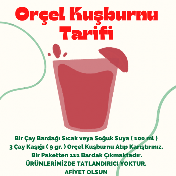 Orçel Kuşburnu Aromalı İçecek Tozu Oralet Çay 1 Kg. - 2