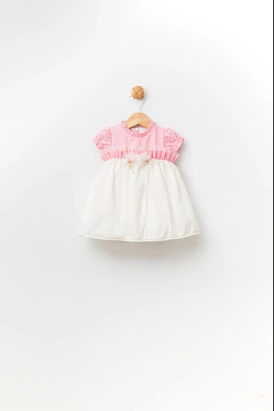 Tül Gül Detaylı Bayramlık Kız Bebek Çocuk Elbise 13628 - 2