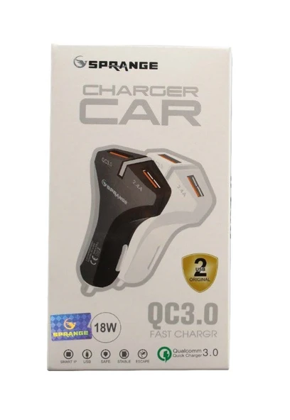 Sprange SCS1 2.4A QC 3.0 18W  Çift Usb Girişli Araç Şarjı - 6
