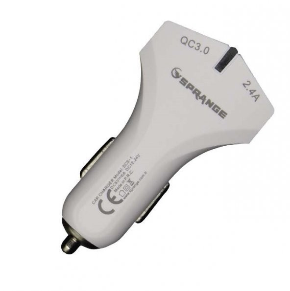 Sprange SCS1 2.4A QC 3.0 18W  Çift Usb Girişli Araç Şarjı