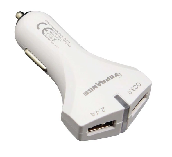 Sprange SCS1 2.4A QC 3.0 18W  Çift Usb Girişli Araç Şarjı - 2