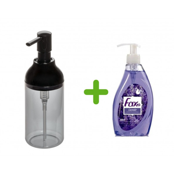 SIA-BOSP019 SİYAH FÜME SIVI SABUNLUK VE 1 ADET 400 ML SIVI SABUN LAVANTA KOKULU - Resim 3
