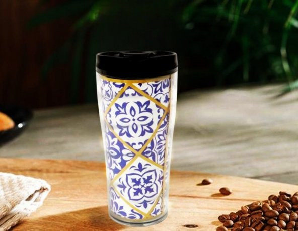 Çini Desenli Kahve Bardağı Mug 440 Cc
