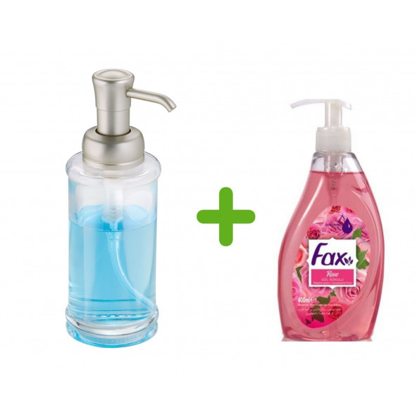 SIA-BOSP021 CAM SIVI SABUNLUK VE 1 ADET 400 ML SIVI SABUN GÜL KOKULU