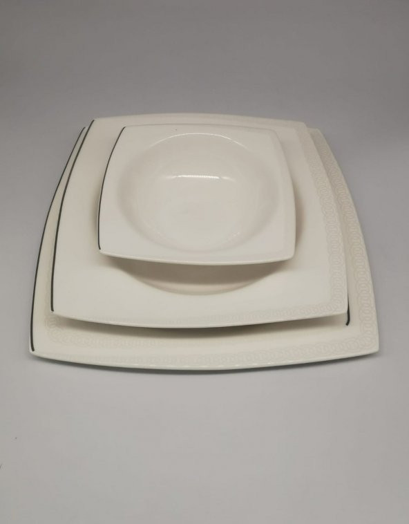 Emsan Fine Bone Zencerek 60 Parça 12 Kişilik Yemek Takımı Kare 600.15.01.2034 - 4