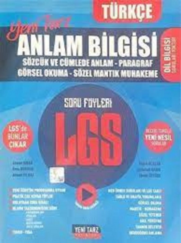 8. Sınıf LGS Anlam Bilgisi Soru Föyleri Yeni Tarz