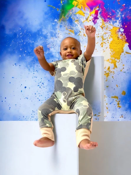 Sevimli Fare Bej Çocuk Tulumu - 2