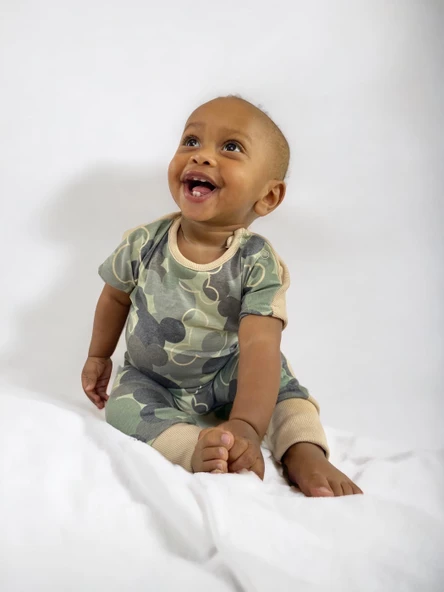 Sevimli Fare Bej Çocuk Tulumu - 7