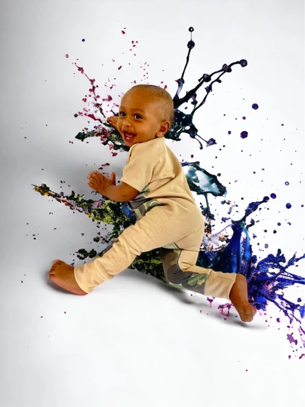 Sevimli Fare Bej Çocuk Tulumu - 3