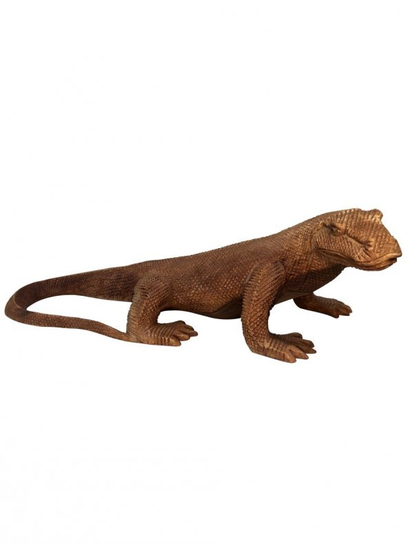 ABANOZ AĞACI EL YAPIMI KOMODO EJDERİ HEYKEL/ BİBLO 60*23CM - 2