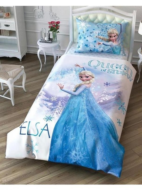 Taç Disney Lisanslı Nevresim Takımı Tek Kişilik Frozen Çek Canlandır